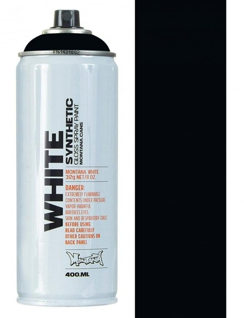 Синтетическая краска-спрей Montana White 9000 Black (Черный) 400мл ...
