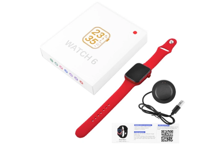 Детские Умные Смарт Часы Smart Watch Series 6 с беспроводной зарядкой и микрофоном Красные - изображение 5