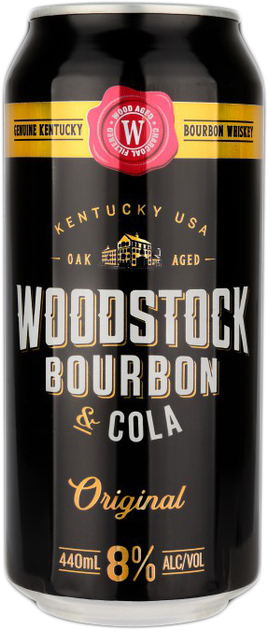Упаковка слабоалкогольного напитка WOODSTOK 8% 0.44 л х 4 шт. (9414453905521) - изображение 2