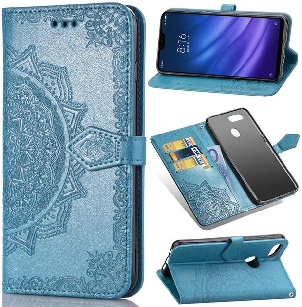 Чехол Vintage для Xiaomi Mi 8 Lite книжка кожа PU голубой - Фото 1 Чехол Vintage для Xiaomi Mi 8 Lite книжка кожа PU голубой - изображение 1