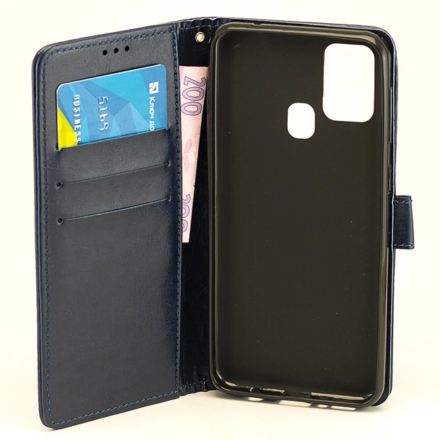 Чехол Idewei для Samsung Galaxy M31 / M315 книжка кожа PU синий - Фото 4 Чехол Idewei для Samsung Galaxy M31 / M315 книжка кожа PU синий - изображение 4