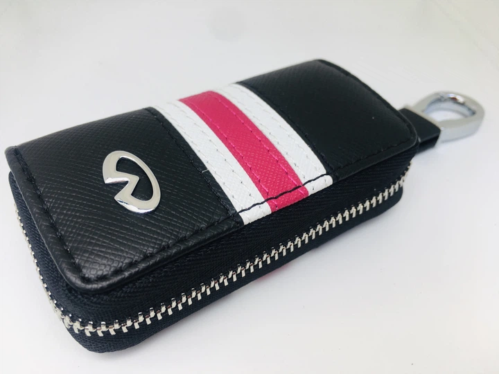 Ключница для авто KeyHolder Prestige Car INFINITI Черно-белая с красным - изображение 2