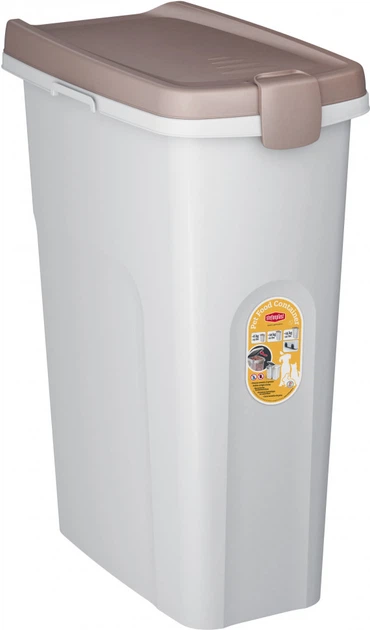 Контейнер для корму Stefanplast 40л (15 кг), світло-бежевий/білий (45*27*61 см) - Фото 1 Контейнер для корму Stefanplast 40л (15 кг), світло-бежевий/білий (45*27*61 см) - зображення 1