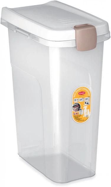 Контейнер для корму Stefanplast 25 л (10 кг), білий/прозорий (39*24*51 см) - Фото 1 Контейнер для корму Stefanplast 25 л (10 кг), білий/прозорий (39*24*51 см) - зображення 1
