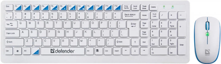 Комплект Defender Wireless Skyline 895 Nano W белый (клавиатура+мышь) - Фото 1 Комплект Defender Wireless Skyline 895 Nano W белый (клавиатура+мышь) - изображение 1