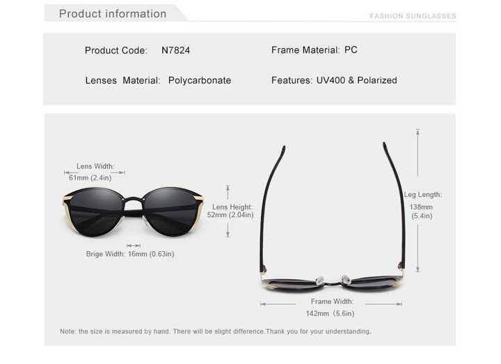 ダリア7824 Женские солнцезащитные очки Кошачий глаз с поляризованными