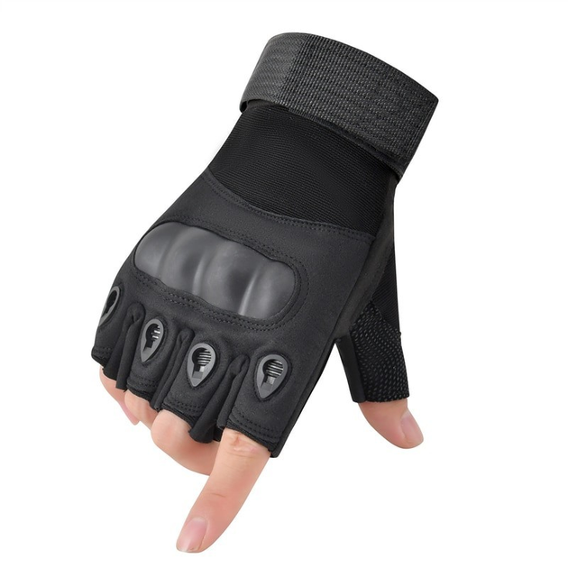 Перчатки без пальцев Combat размер XL (военные, штурмовые, походные, армейские, защитные, охотничьи) Оригинал Черный - изображение 1