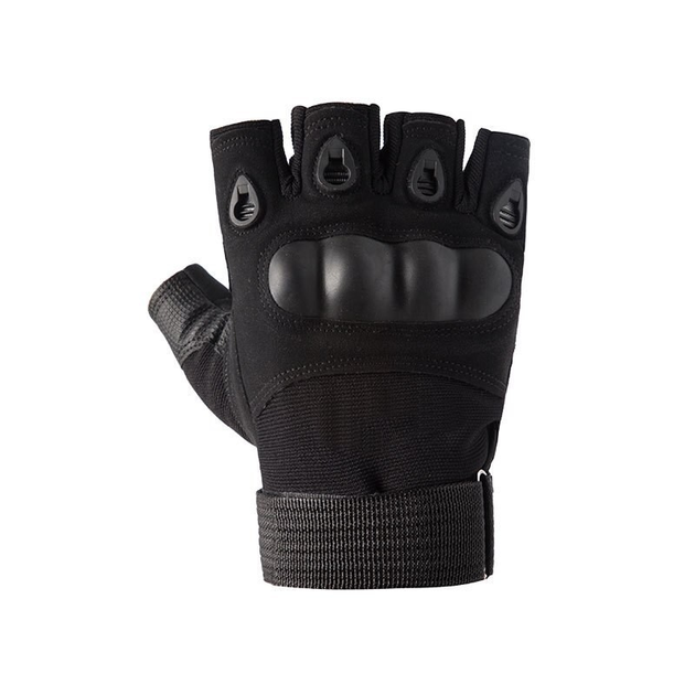 Рукавички без пальців Combat розмір XL (військові, штурмові, похідні, армійські, захисні, мисливські) Чорний - зображення 2
