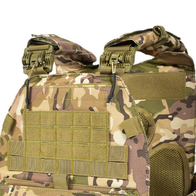 Плитоноска-тактичний швидкознімний військовий жилет BUCKSGEAR MULTICAM з системою MOLLE Камуфляж VT-0271 - зображення 2