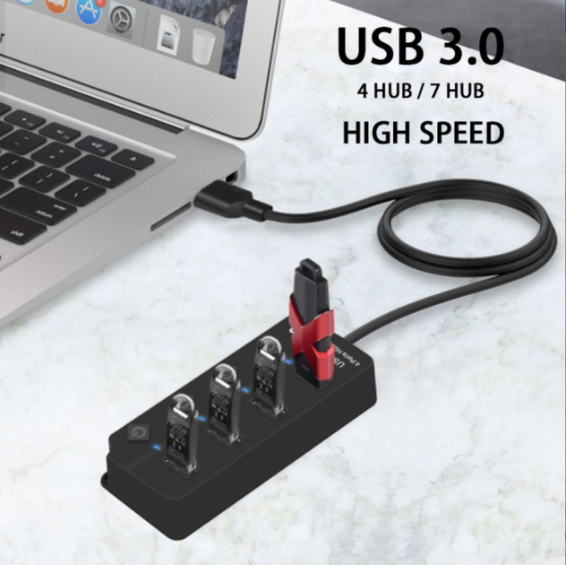 USB Hub ЮСБ хаб разветвитель порта для зарядки и передачи данных с .
