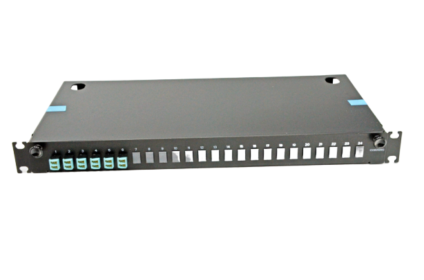 Патч-панель Corning (3M) 48 портов, 6 LC-Duplex адаптера, ММ(ОМ3), 1U, выдвижная LAN1-12AD-PGTL-B - изображение 2