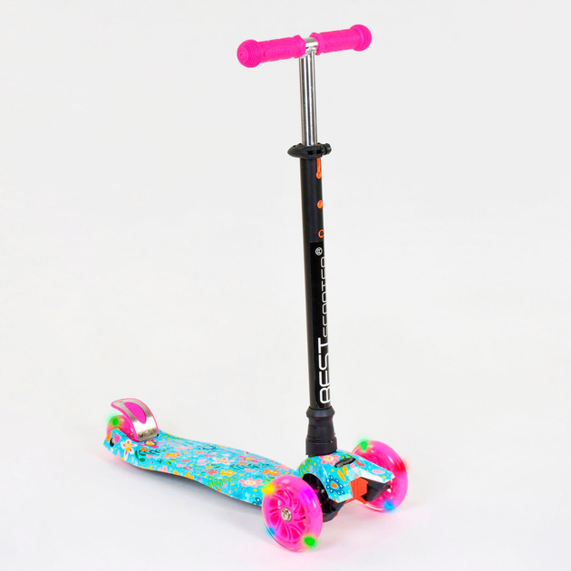 Самокат Детский Трехколесный Со Светящимися Колесами MAXI Best Scooter ...