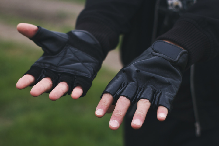 Тактические кожаные перчатки без пальцев L - изображение 1