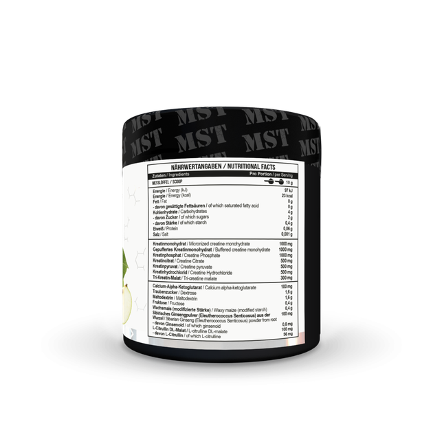 MST® Creatine Kick 7in1 | Креатин кик 7в1 Зеленое яблуко 30 порций 300 грамм - изображение 2