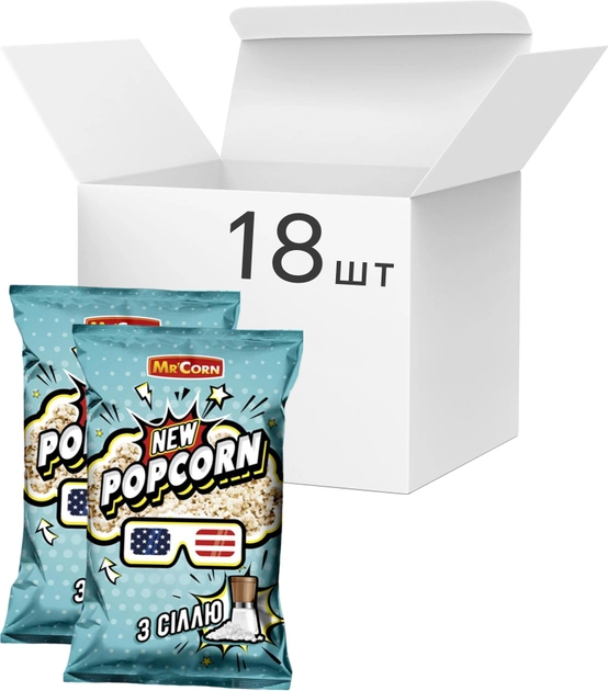 Акция на Упаковка попкорну Mr'Corn з сіллю 70 г х 18 шт. от Rozetka