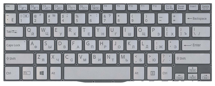 Клавиатура для ноутбука Sony Vaio (SVF14) Silver, (No Frame) RU – фото ...