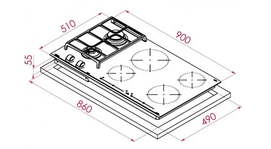 Варочная поверхность Teka - JZC 96324 ABN BK 112570150 - изображение 2
