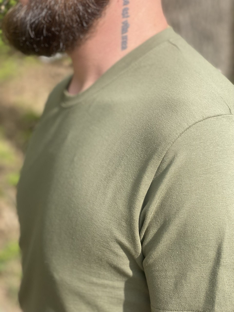 Тактическая футболка ЗСУ олива Premium Стрейч кулир Хлопок XXL (50-52р.) - изображение 2