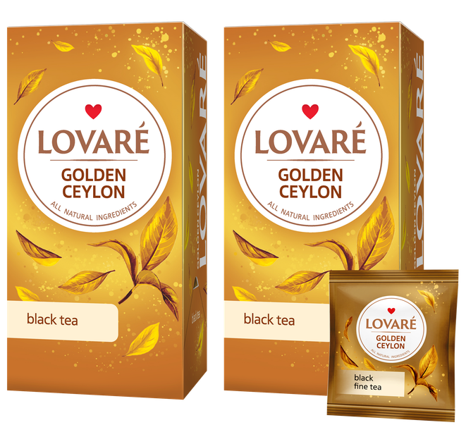 Акція на Упаковка чаю Lovare чорного цейлонського Ceylon tea 2 пачки по 24 пакетики від Rozetka