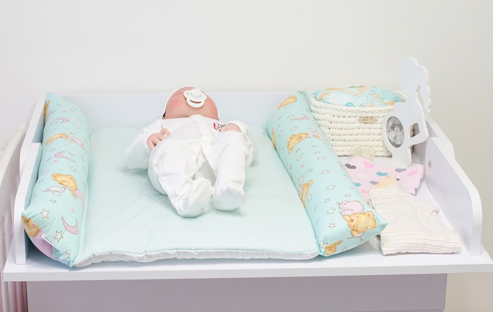 Матрас на пеленальный комод Little Pa «Мишки» бирюзово-розовый (02905М ...