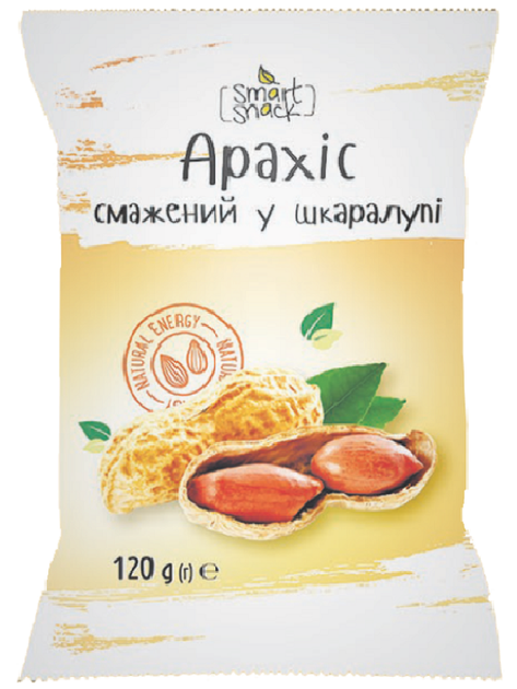 Арахіс Smart Snack в шкаралупі смажений 120 г - Фото 1 Арахіс Smart Snack в шкаралупі смажений 120 г - изображение 1