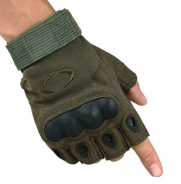 Військові рукавички без пальців розмір XL (штурмові, похідні, армійські, захисні, мисливські) Оливковий - зображення 2