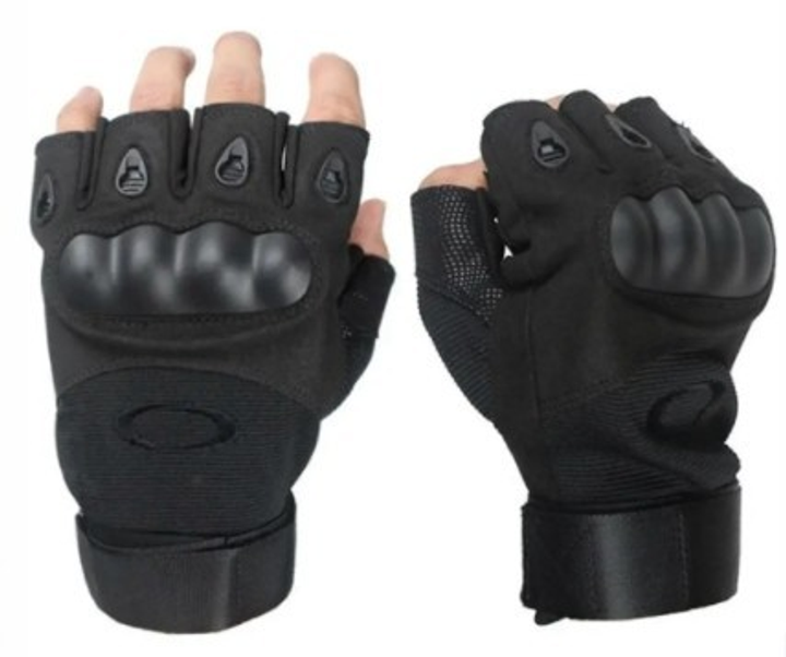 Военные перчатки без пальцев размер L (штурмовые, походные, армейские, защитные, охотничьи) Черные - изображение 2
