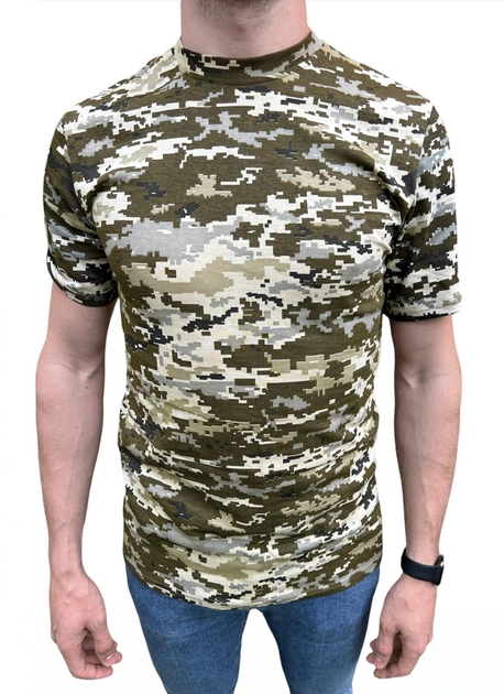 Футболка Пиксель ЗСУ , летняя военная футболка мужская , тактическая футболка военнослужащих всу . Размер L (50) - изображение 1