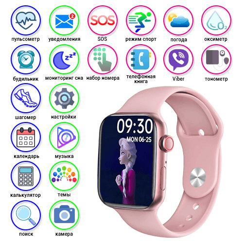 Смарт-часы умные часы Smart Watch i12 Pink (уведомления, звонки, голос вызов, wearfit pro) + подарок Earpods - изображение 2