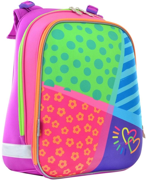 Рюкзак шкільний каркасний 1 Вересня H-12 Bright Colors 38x29x15 см (554581) - зображення 1