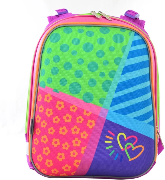 Рюкзак шкільний каркасний 1 Вересня H-12 Bright Colors 38x29x15 см (554581) - зображення 2