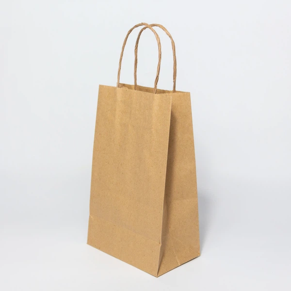 Пакет подарочный eko-kraft 210х120х290 мм 10 шт/уп коричневый Крафт пакет с рисунком Мишка Сердце средний детский Бумажный пакет с ручками - изображение 6
