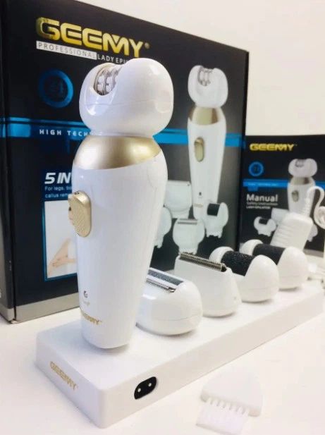 Епілятор Geemy GM-7005 акумуляторний бездротовий з 5 насадками жіночий Білий - зображення 6