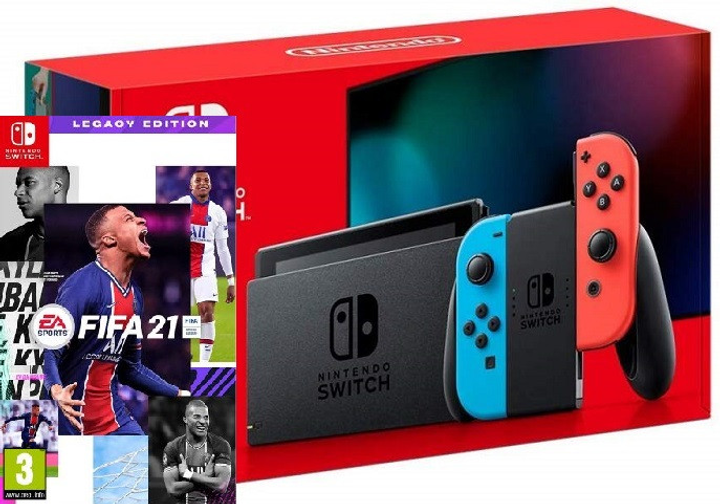Nintendo Switch FIFA21 Игровая консоль Nintendo Switch Red & Blue Bundle (игра FIFA