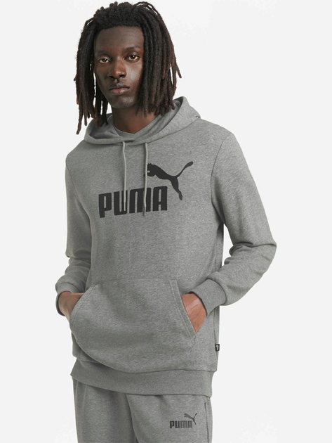 puma core logo overhead hoodie grey