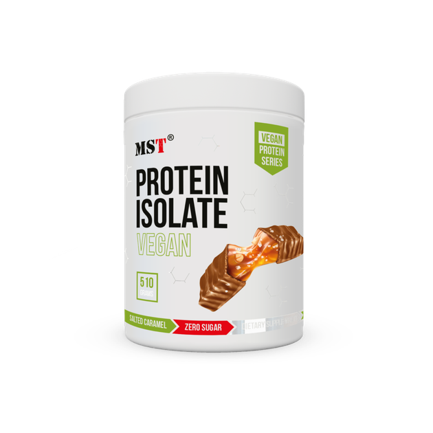 MST® Protein Isolate VEGAN Cолона карамель 500 грам | Рослинний протеїн ізолят | Без цукру - Фото 1 MST® Protein Isolate VEGAN Cолона карамель 500 грам | Рослинний протеїн ізолят | Без цукру - зображення 1