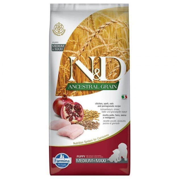 Farmina N&D Low Grain Chicken & Pomegranate Puppy Medium & Maxi корм ...