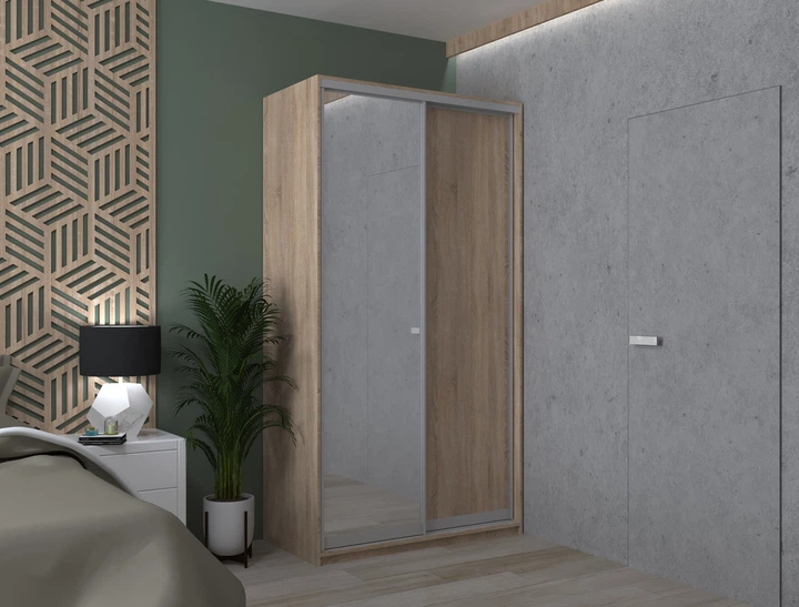 Шкаф купе Doros Сити Лайт Дуб Cонома 1 ДСП / 1 Зеркало 120х60х225 (42002035) - Фото 4 Шкаф купе Doros Сити Лайт Дуб Cонома 1 ДСП / 1 Зеркало 120х60х225 (42002035) - изображение 4