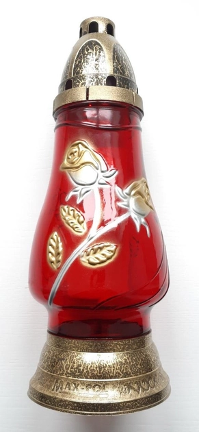 Лампадка в стекле красная 29 см (636-030) - изображение 1