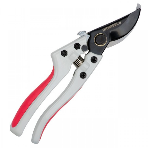 Секатор садовый плоскостной Prof INTERTOOL FT-1012 200 мм ножницы для цветов винограда и веток с фиксатором рукояток - изображение 2
