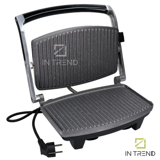 Электрический гриль Lexical LSM 2506 - 2000 W Контактный прижимной от сети - электро-гриль для приготовления мяса стейков овощей и рыбы с гранитным покрытием, Серебристый - Фото 2 Электрический гриль Lexical LSM 2506 - 2000 W Контактный прижимной от сети - электро-гриль для приготовления мяса стейков овощей и рыбы с гранитным покрытием, Серебристый - изображение 2