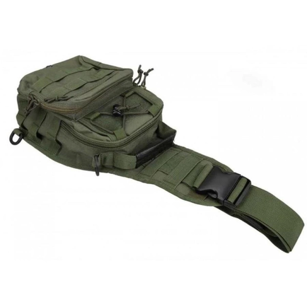 Тактическая Военная Штурмовая Сумка-Рюкзак универсальная 7 литров Зеленая - изображение 2