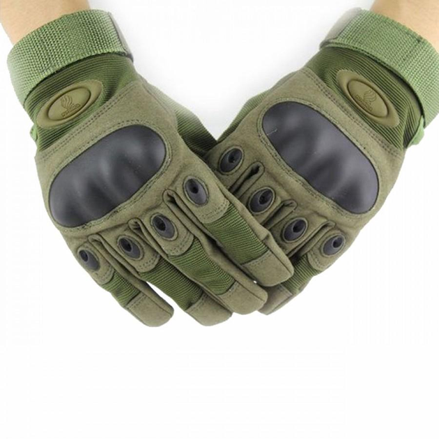 Рукавиці тактичні з закритими пальцями XL Зелені - зображення 1