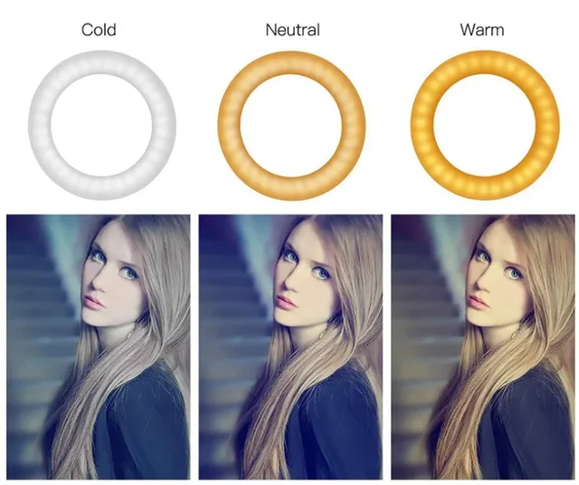 Кольцевая LED лампа для блогеров 26 см настольная на штативе Cell phone Stander with LED Ring Light - изображение 4