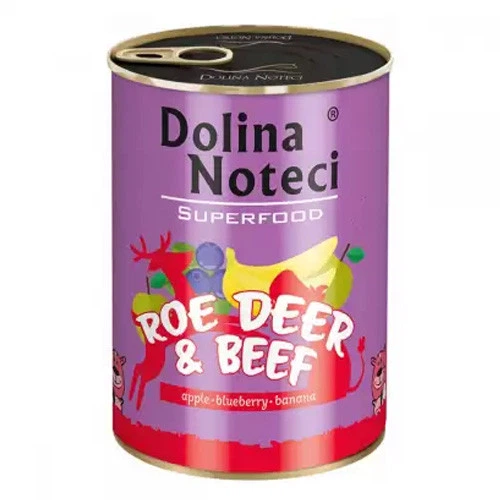 Консерва для собак Dolina Noteci Superfood з м'ясом козулі та яловичини 400г (56441) - Фото 3 Консерва для собак Dolina Noteci Superfood з м'ясом козулі та яловичини 400г (56441) - зображення 3