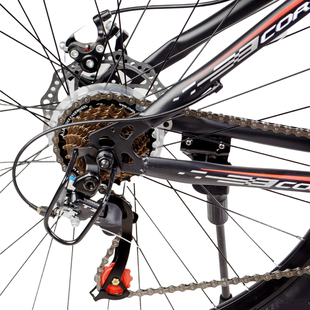 Велосипед Спортивный Corso Crossfire 27.5 дюймов с дисковыми тормозами Черный с оранжевым - изображение 6