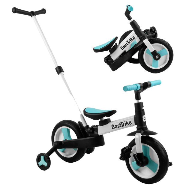 Велосипед трансформер с родительской ручкой Best Trike от 2 до 4 лет Белый - изображение 4