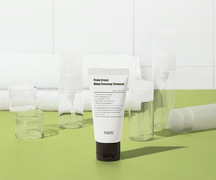 Глубокоочищающая мини-пенка для умывания PURITO From Green Deep Foaming ...