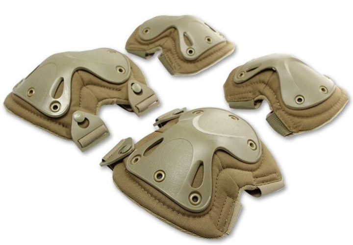 Комплект защиты тактической наколенники, налокотники MHZ F001, песочный - изображение 1