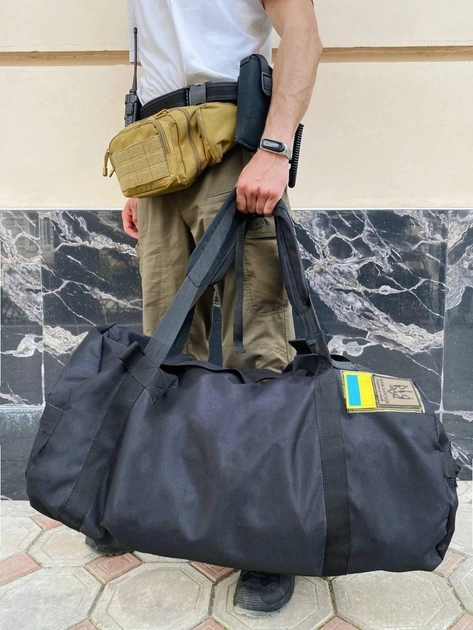 Військовий баул рюкзак Colo 90 л Чорний від 10 шт - зображення 2
